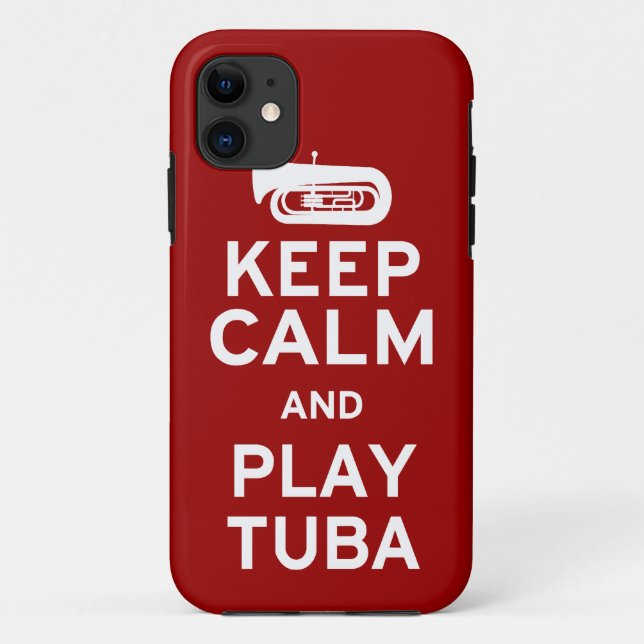 Keep Calm and Play Tuba Case-Mate iPhone Case (Back)