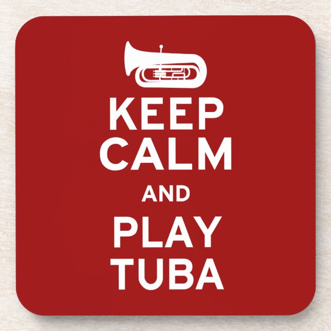Keep Calm and Play Tuba Coaster (Front)
