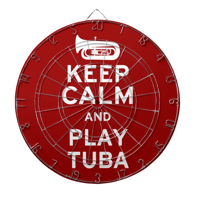 Keep Calm and Play Tuba Dartboard (Front)