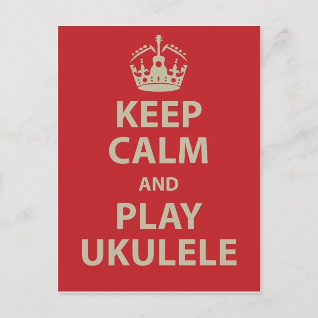 Keep Calm and Play Ukulele Postcard (Front)