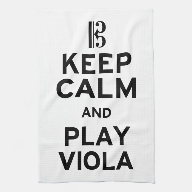 Keep Calm and Play Viola Tea Towel (Vertical)