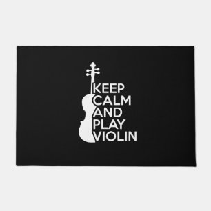 Keep Calm and Play Violin Doormat