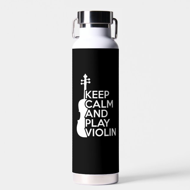 Keep Calm and Play Violin Water Bottle (Front)