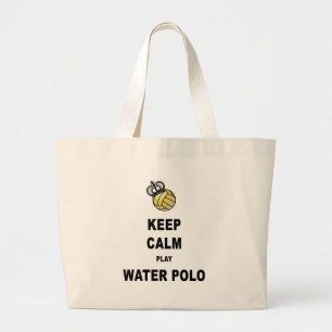 Keep Calm and Play Water Polo Products Large Tote Bag