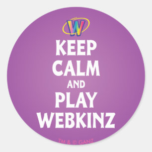 Keep Calm And Play Webkinz Classic Round Sticker