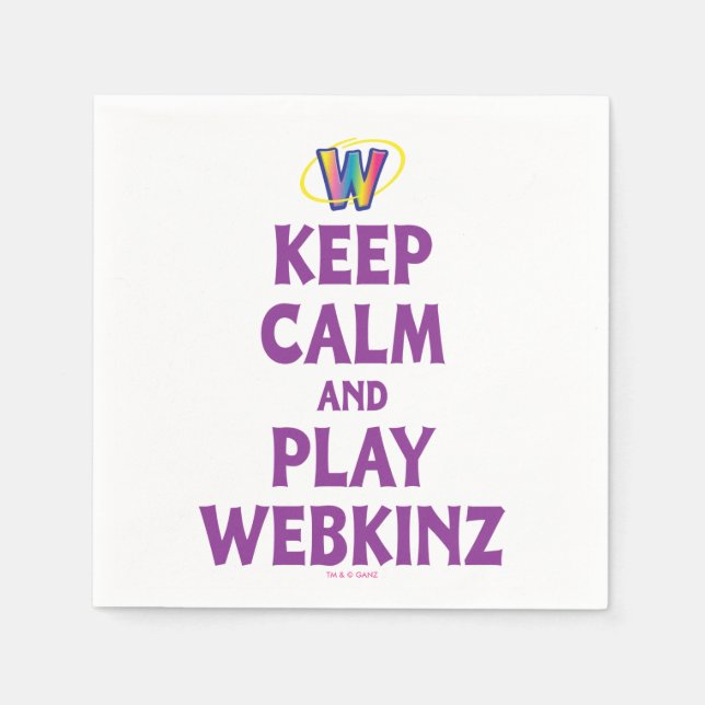 Keep Calm And Play Webkinz Napkin (Front)
