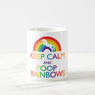 Keep Calm and Poop Rainbows Unicorn Coffee Mug