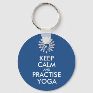 Keep calm and practise yoga key ring