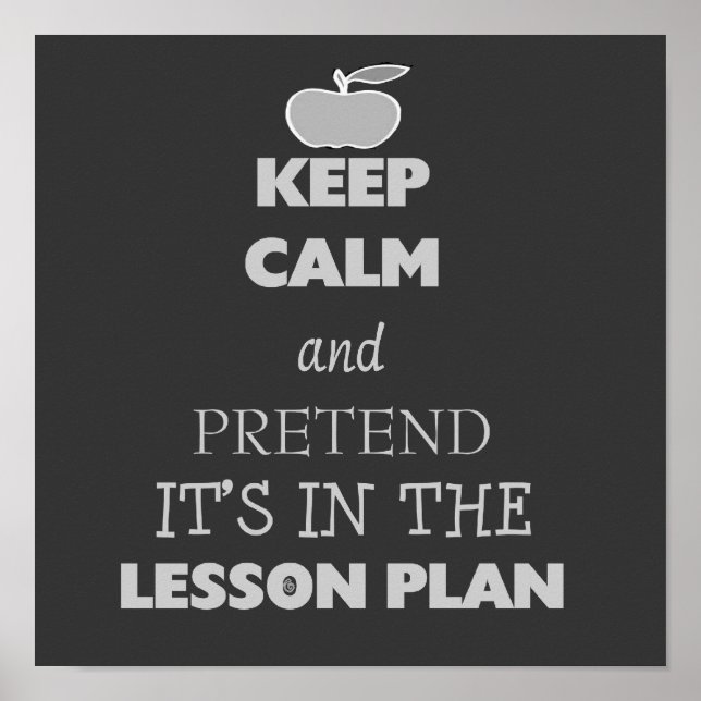 keep calm and pretend its in the lesson plan poster (Front)