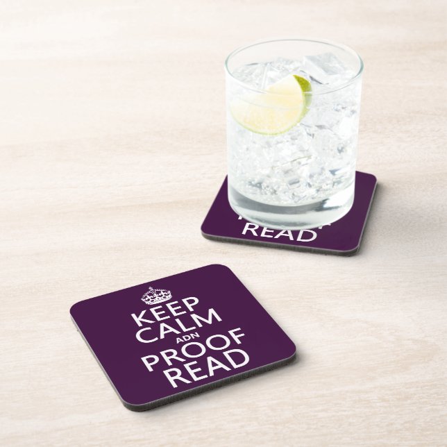 Keep Calm 'and' Proofread (adn) (in any colour) Coaster (Right Side)