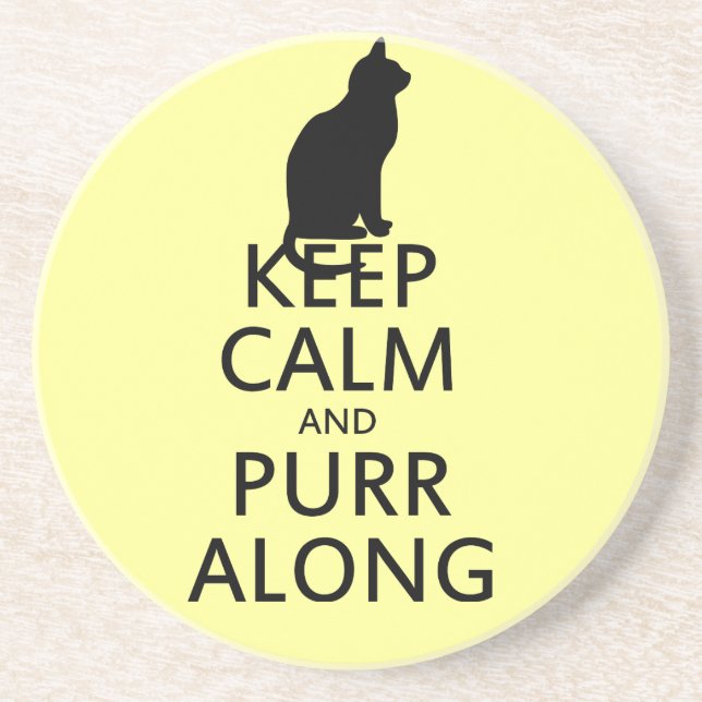 Keep Calm and PURR Along Coaster (Front)