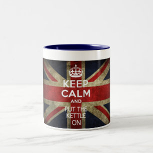 KEEP CALM AND PUT THE KETTLE ON Two-Tone COFFEE MUG