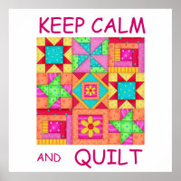 Keep Calm and Quilt Colourful Patchwork Blocks