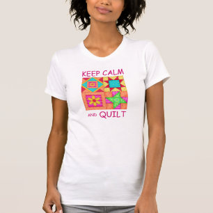Keep Calm and Quilt Colourful Patchwork Blocks T-Shirt