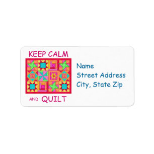 Keep Calm and Quilt Multi Block Patchwork Quilt Label