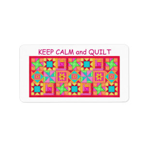 Keep Calm and Quilt Multi Block Patchwork Quilt Label
