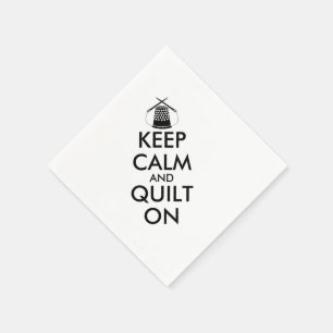 Keep Calm and Quilt On Sewing Thimble Needles Napkin