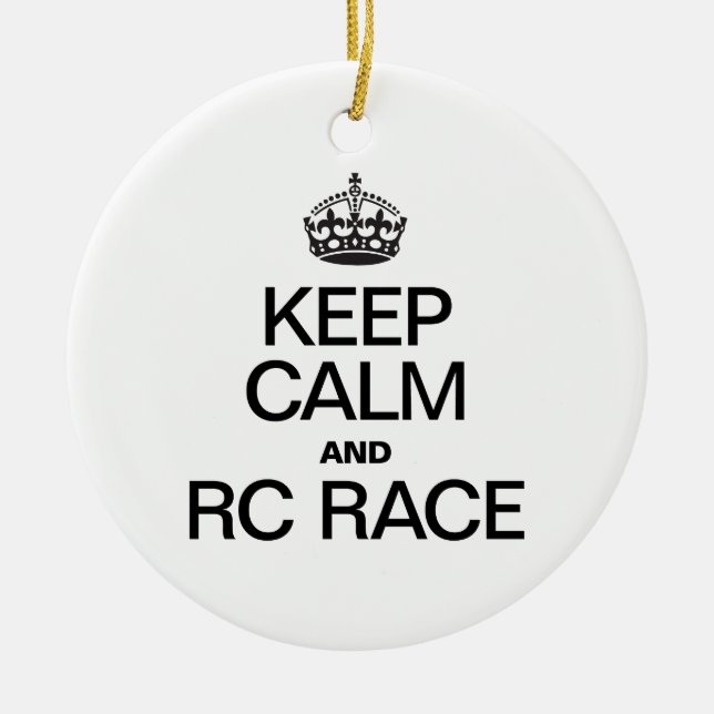 KEEP CALM AND RC RACE CERAMIC TREE DECORATION (Front)