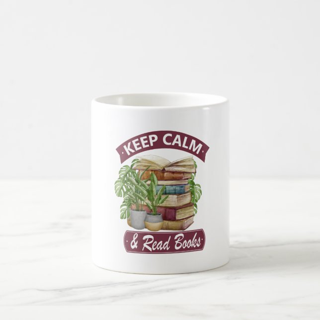 Keep calm and read a book coffee mug (Center)