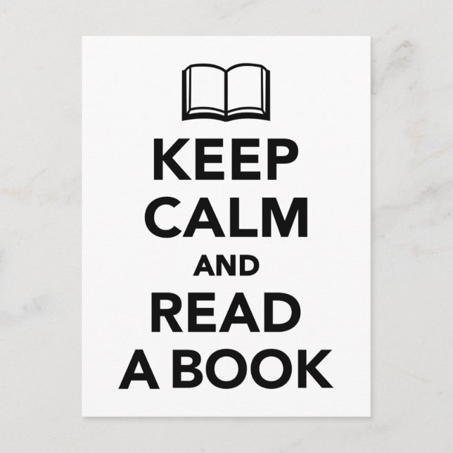 Keep calm and read a book postcard (Front)