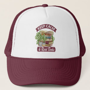 Keep calm and read a book trucker hat