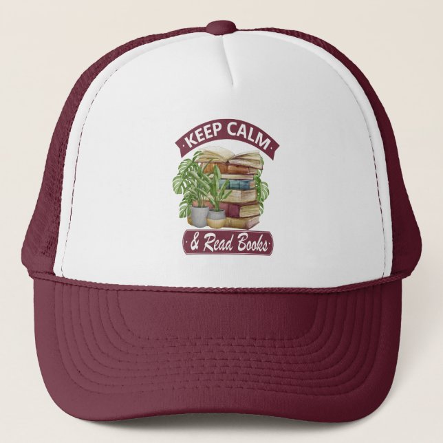 Keep calm and read a book trucker hat (Front)