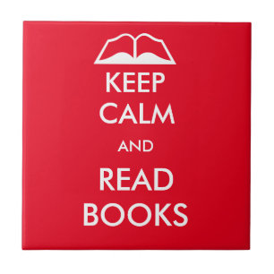 Keep calm and read books ceramic tile