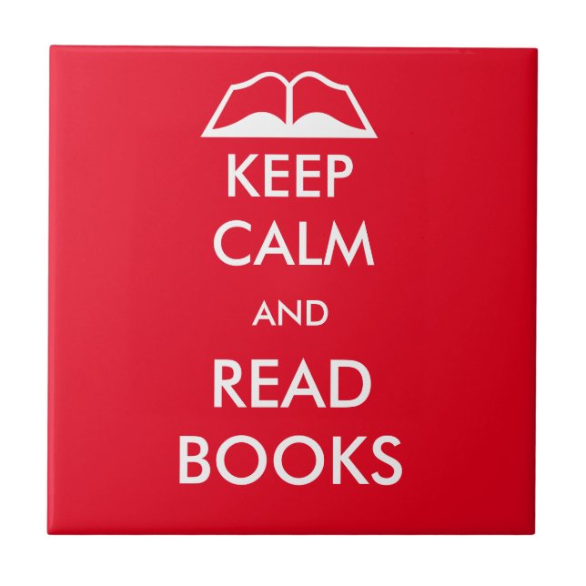 Keep calm and read books ceramic tile (Front)
