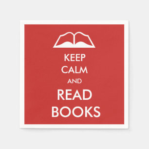 Keep calm and read books napkin