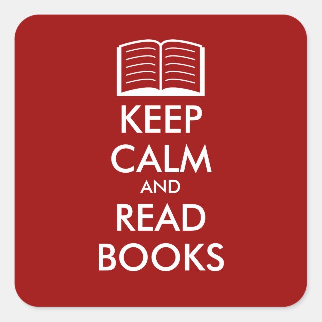 Keep calm and read books sticker | Customisable (Front)