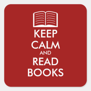 Keep calm and read books sticker   Customisable