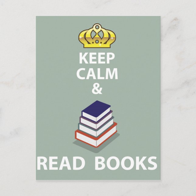 Keep Calm and Read Books vector Postcard (Front)