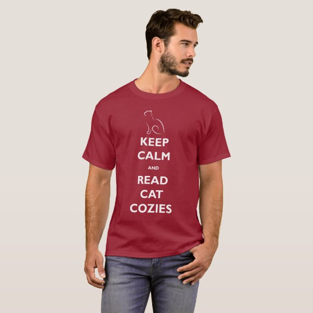 Keep Calm and Read Cat Cosies Men's T-shirt (Front Full)