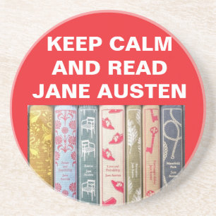 Keep calm and read Jane Austen Coaster