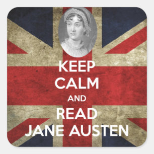 Keep Calm and Read Jane Austen Square Sticker