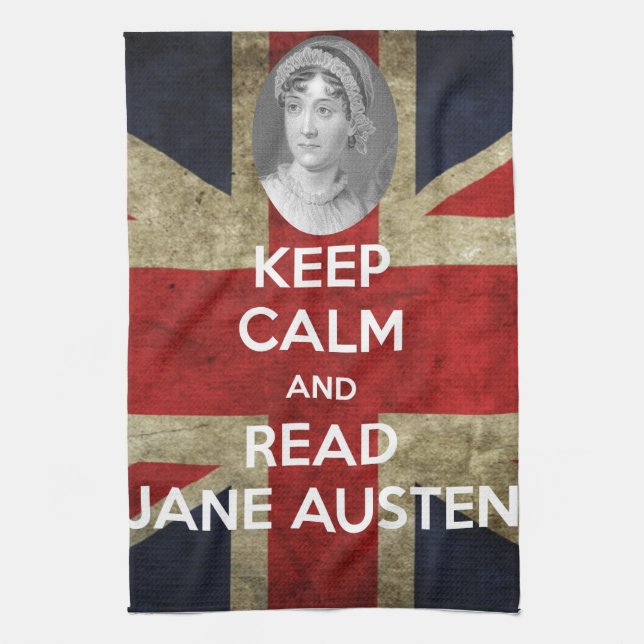 Keep Calm and Read Jane Austen Tea Towel (Vertical)
