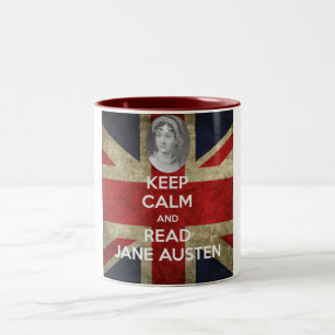 Keep Calm and Read Jane Austen Two-Tone Coffee Mug