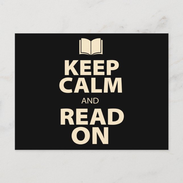 Keep Calm and Read On Book Postcard (Front)
