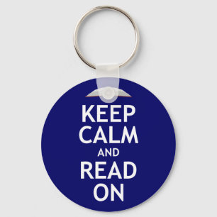 Keep Calm and Read On Key Ring
