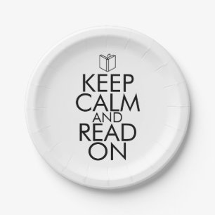 KEEP CALM AND READ ON PAPER PLATE