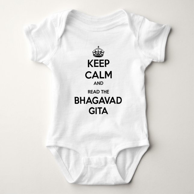 Keep Calm and Read the Bhagavad Gita Baby Bodysuit (Front)