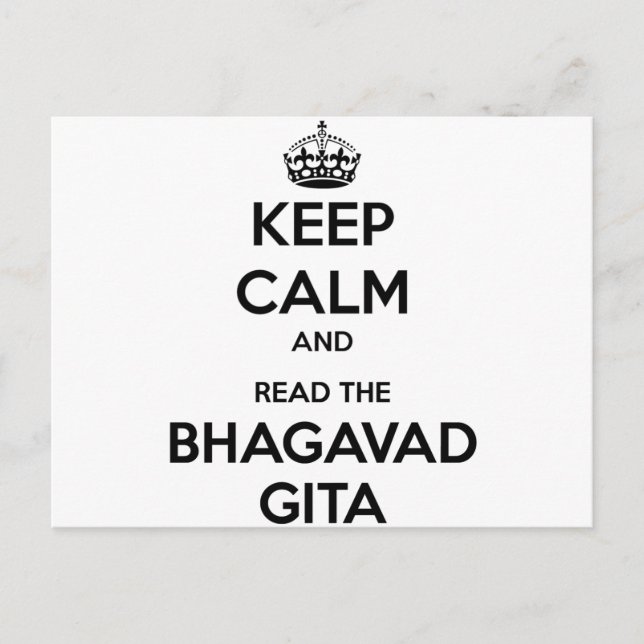 Keep Calm and Read the Bhagavad Gita Postcard (Front)