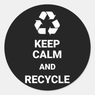 keep calm and recyc;e keep calm t-shirts classic round sticker