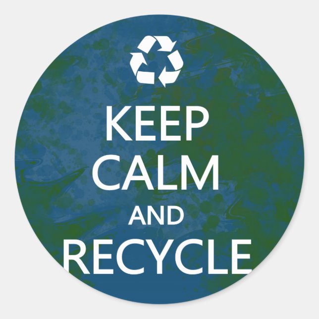 Keep Calm and Recycle Classic Round Sticker (Front)
