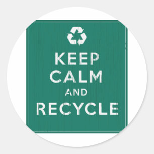 Keep Calm and Recycle Classic Round Sticker