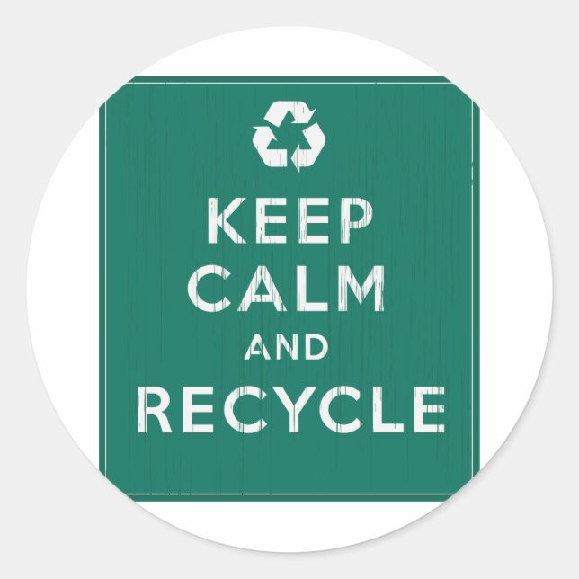 Keep Calm and Recycle Classic Round Sticker (Front)