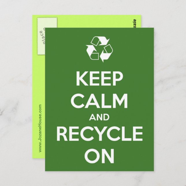 Keep Calm and Recycle On Postcard (Front/Back)