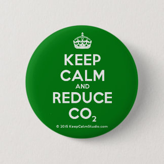 Keep Calm and Reduce CO2 6 Cm Round Badge