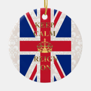 Keep calm and reign on ceramic tree decoration