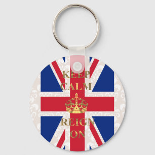 Keep calm and reign on key ring